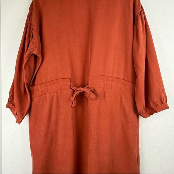 Eve Gravel Rust Sonora Dress Tie Waist Womens Size Medium Pockets - Picture 4 of 14